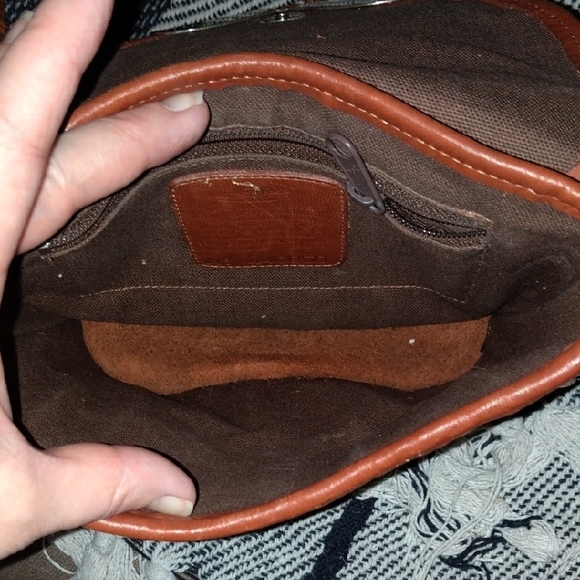 Brighton Brown Woven Leather Crossbody Bag. Rehab Bag. - Picture 4 of 8